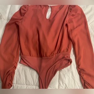 Women| Forever 21 Pink Long Sleeve Body Suit (Brand New)